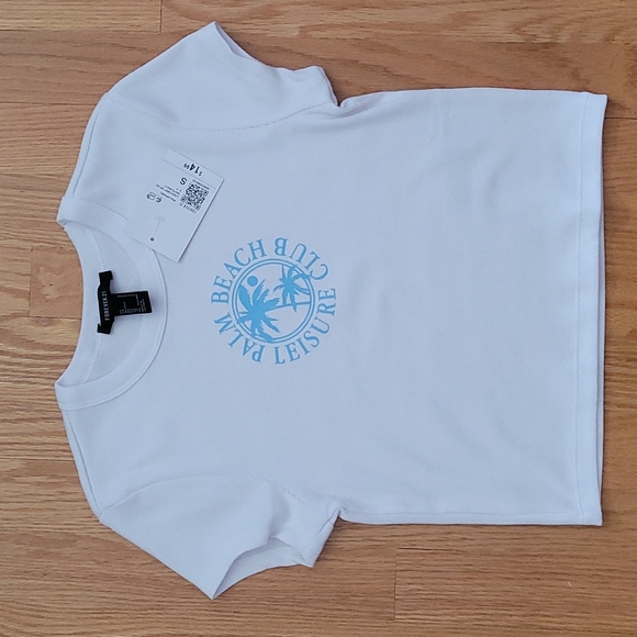 Forever 21 Palm Beach Graphic Cropped Tea - Picture 4 of 5